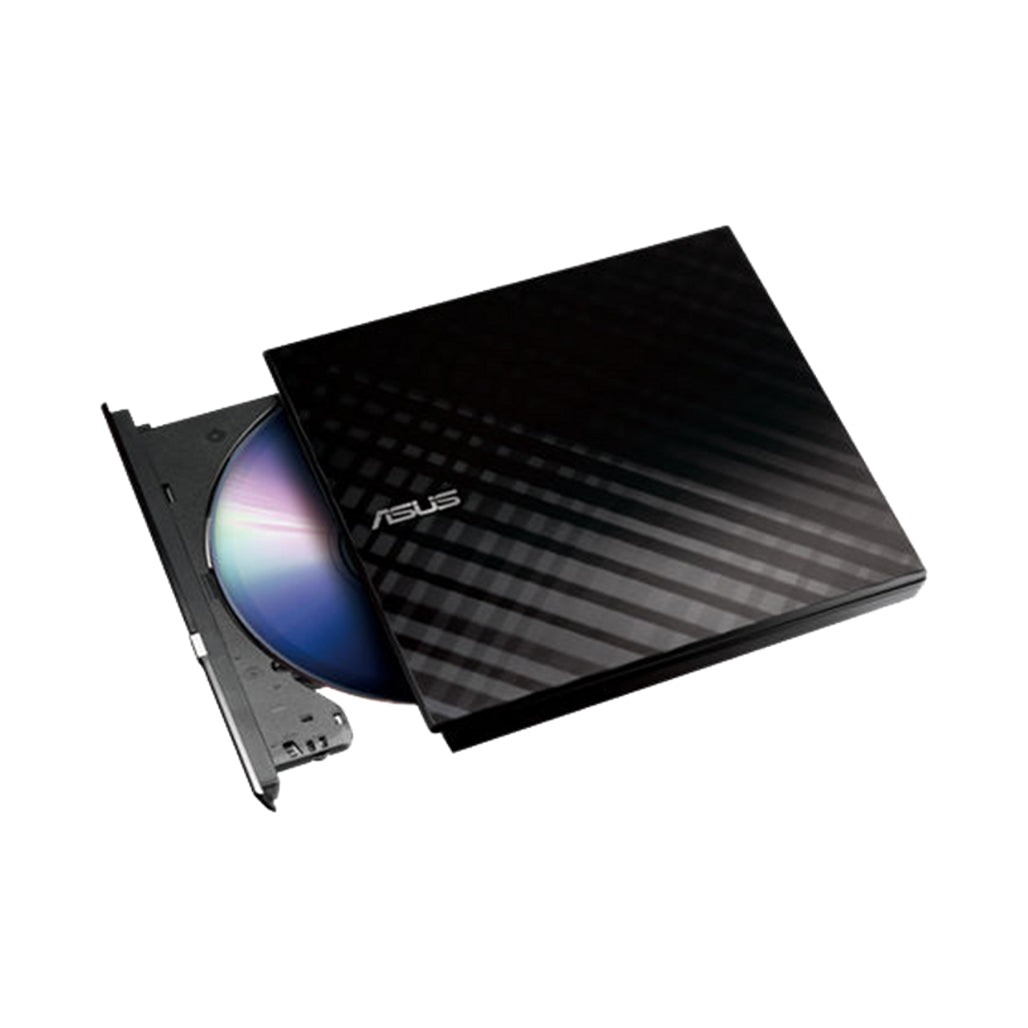 A Photo Of Asus External Slim DVD-RW - SDRW-08D2S-U - Black | 8X DVD Write Speed | Diamond Cut Design | Windows & Mac Compatible