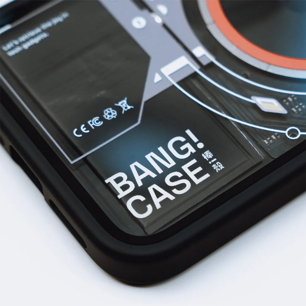 A Photo Of BANG!CASE for iPhone 15 Pro and 15 Pro Max - MagSafe Compatible Case with Customizable BANG!Button