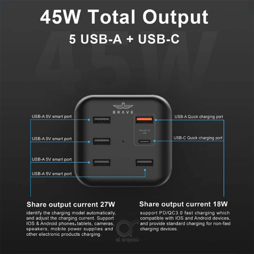 A Photo Of Brave 6-Port Power Adapter - BMP-006