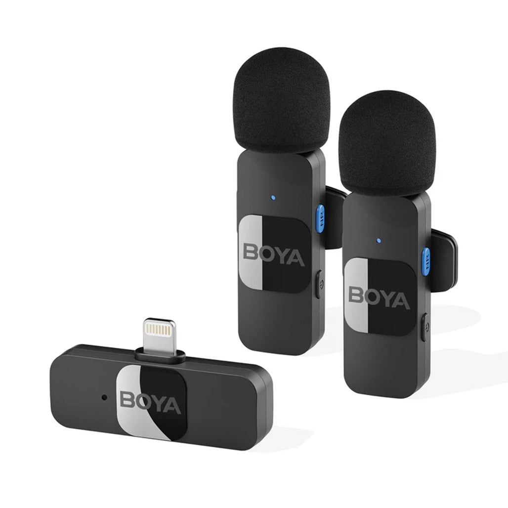 A Photo Of BOYA BY-V2 - Dual Wireless Lavalier Microphone for iPhone