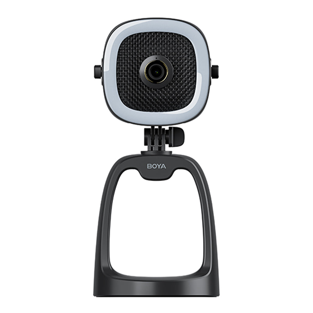 A Photo Of Boya BY-CM6A - All-in-One USB Microphone with 1080p Webcam and LED Ring Light