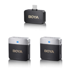 A Photo Of Boya BY-M1V4 - 2.4GHz Dual-Channel Wireless Microphone System for USB-C Devices