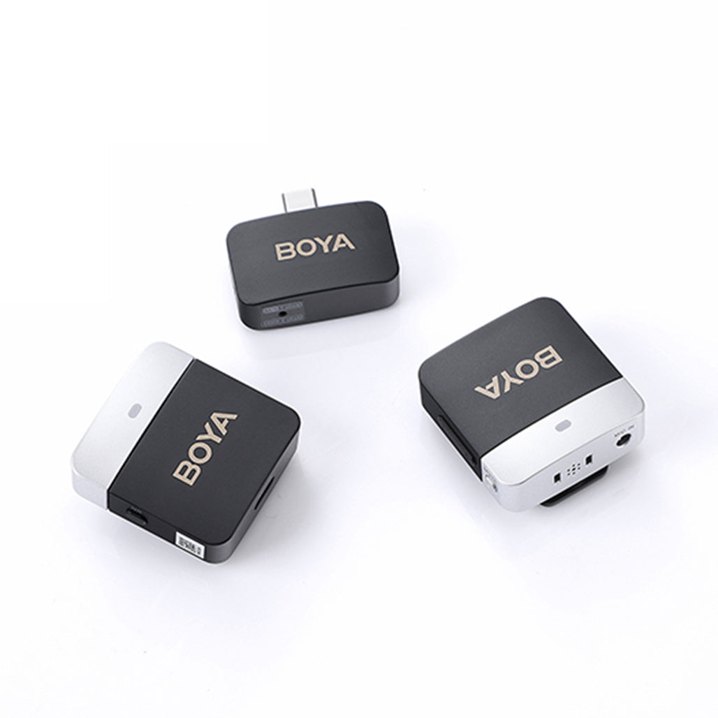 A Photo Of Boya BY-M1V4 - 2.4GHz Dual-Channel Wireless Microphone System for USB-C Devices