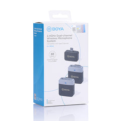 A Photo Of Boya BY-M1V4 - 2.4GHz Dual-Channel Wireless Microphone System for USB-C Devices