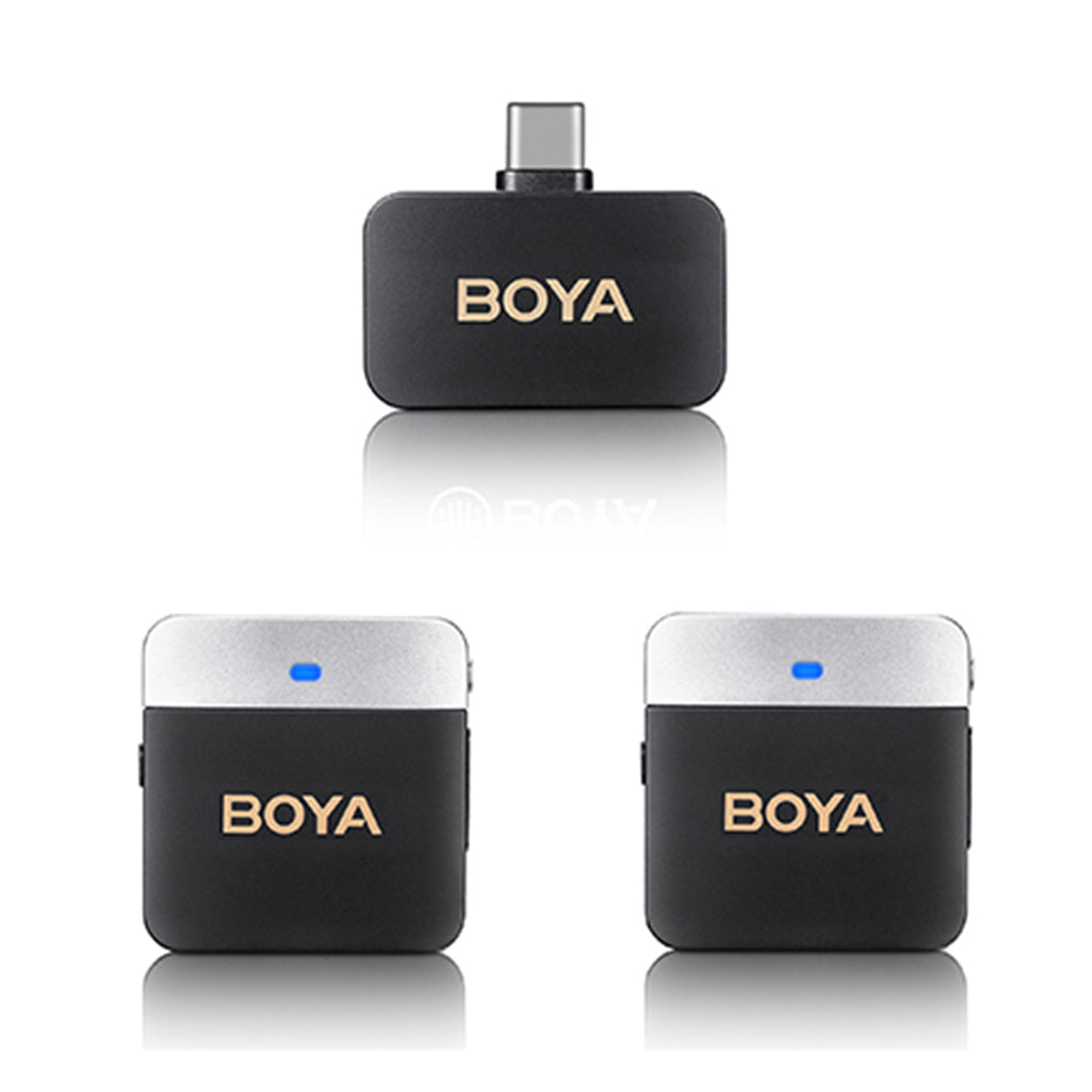 A Photo Of Boya BY-M1V4 - 2.4GHz Dual-Channel Wireless Microphone System for USB-C Devices