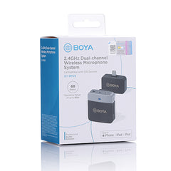 A Photo Of Boya BY-M1V5 - 2.4GHz Dual-Channel Wireless Microphone System for Lightning Devices