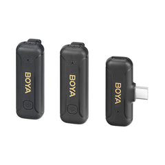 A Photo Of Boya BY-WM3T2-U2 - Mini 2.4GHz Dual-Channel Wireless Microphone System or USB-C Devices