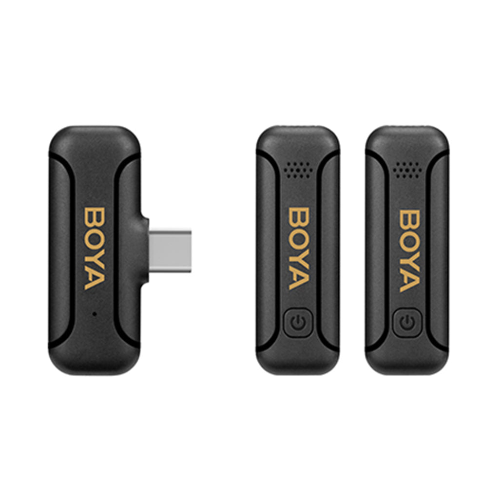 A Photo Of Boya BY-WM3T2-U2 - Mini 2.4GHz Dual-Channel Wireless Microphone System or USB-C Devices