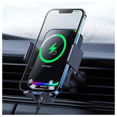 A Photo Of Baseus Halo - Electric Wireless Charging Car Mount 15W