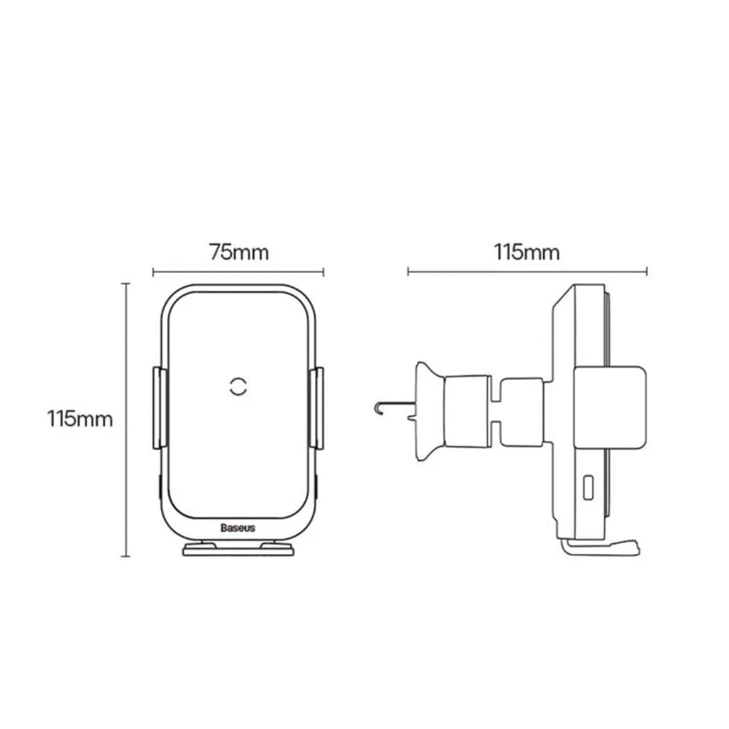 A Photo Of Baseus Halo - Electric Wireless Charging Car Mount 15W