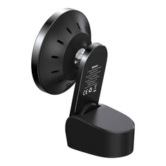 A Photo Of Baseus Big Energy 15W Car Mount Wireless Charger - Magnetic, Metal & Glass, Dual Use for Dashboard and Air Outlet - Black