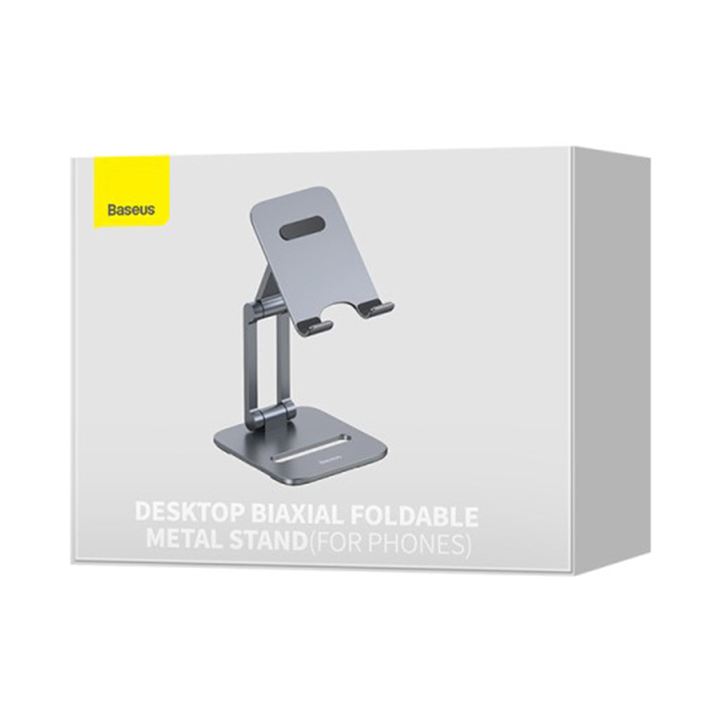 A Photo Of Baseus Desktop Biaxial Foldable Metal Stand for Phones - Grey