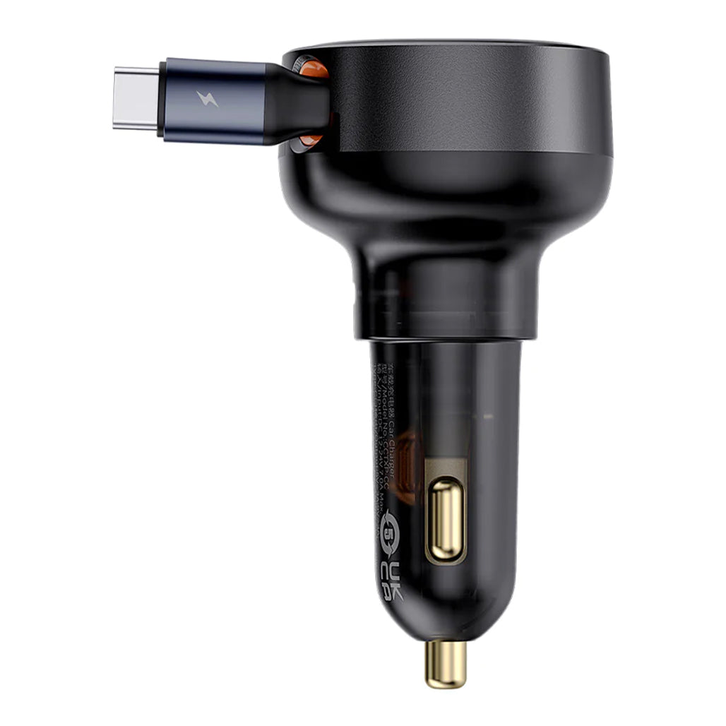 A Photo Of Baseus Enjoyment Pro - Retractable USB-C Car Charger 60W