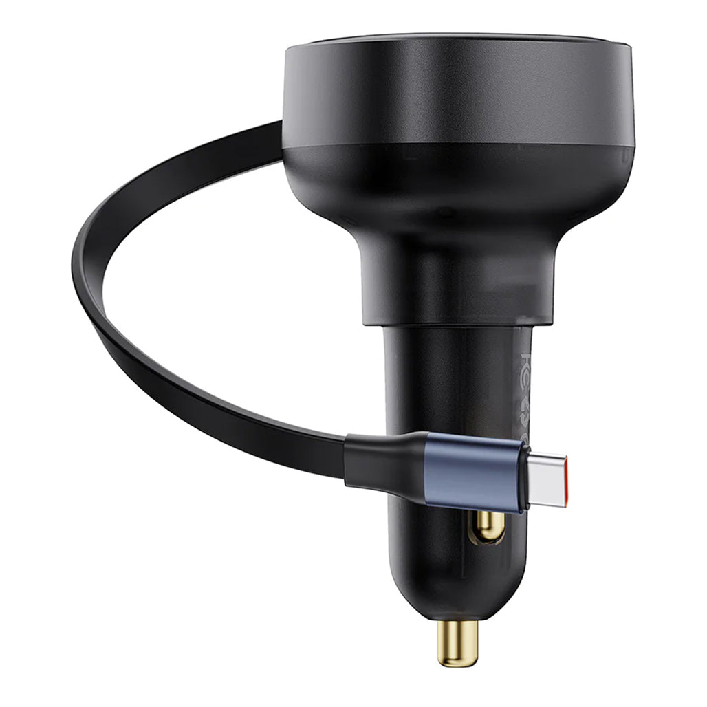 A Photo Of Baseus Enjoyment Pro - Retractable USB-C Car Charger 60W