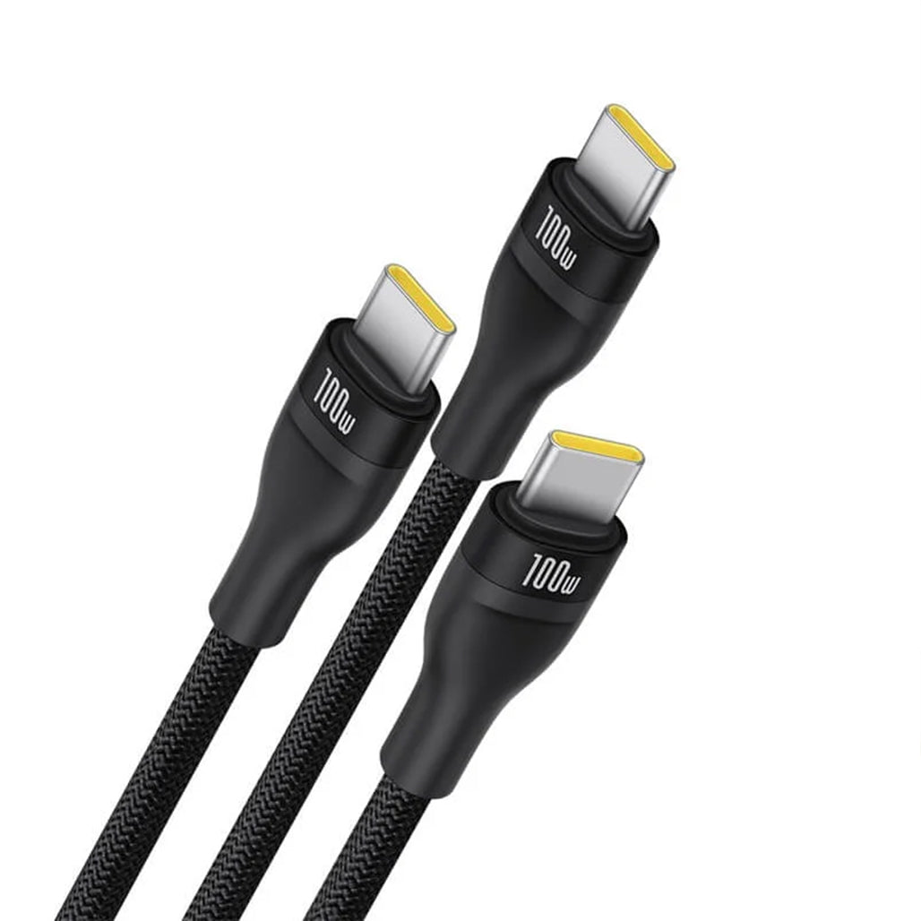 A Photo Of Baseus Flash Series 3 Type-C to C+C+C Fast Charging Cable | 3-in-1 100W Power Deliver