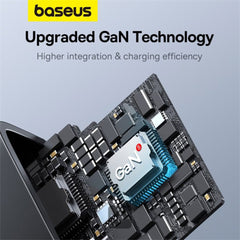 A Photo Of Baseus GaN5 Pro 65W 3-Port Fast Charger with Dual Type-C and USB-A | UK Plug | Ideal for iPhone, MacBook, iPad, Samsung, and Type-C Devices