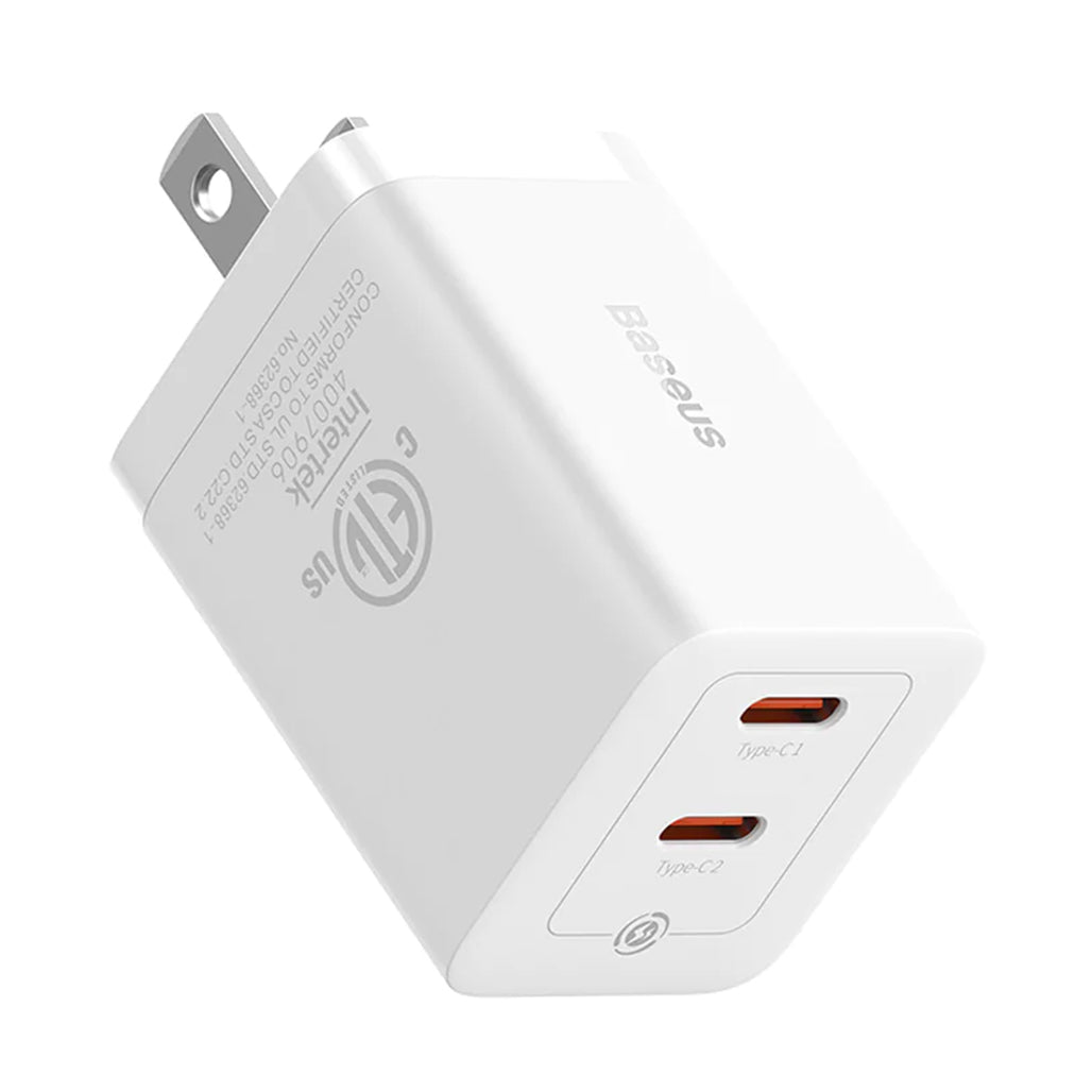 A Photo Of Baseus GaN5 Pro Dual USB-C Fast Charger 40W Adapter - White