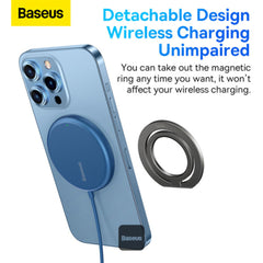 A Photo Of Baseus Halo Series Foldable Metal Ring Stand | 360° Rotating Magnetic Phone Holder for Hands-Free Use