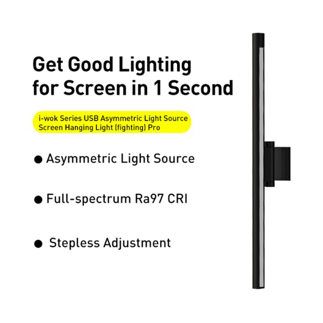 A Photo Of Baseus I-Wok Screen Hanging Light Pro - USB Asymmetric Light Source for Desktop Screens