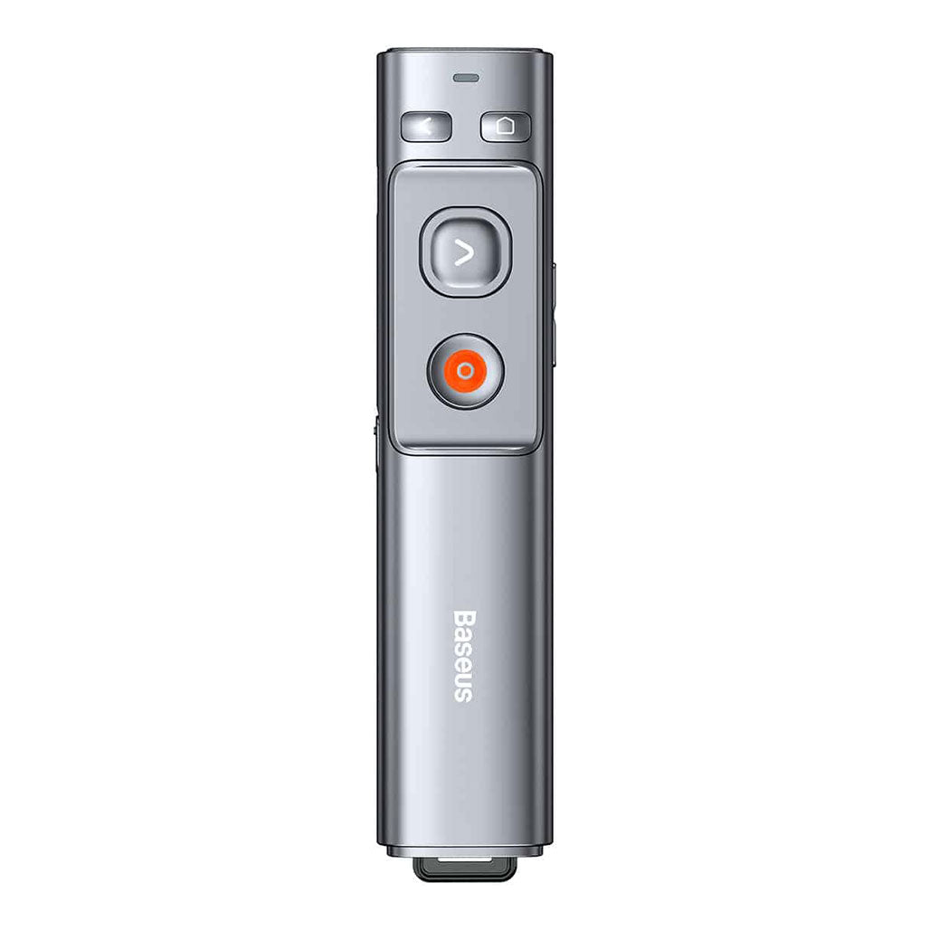 A Photo Of Baseus Orange Dot Wireless Presenter (Red Laser) - Grey