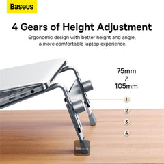 A Photo Of Baseus Ultra Stable Desktop Laptop Stand - 4-Gear Adjustable - Space Grey