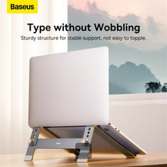 A Photo Of Baseus Ultra Stable Desktop Laptop Stand - 4-Gear Adjustable - Space Grey