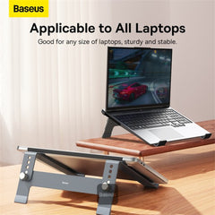 A Photo Of Baseus Ultra Stable Desktop Laptop Stand - 4-Gear Adjustable - Space Grey