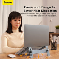 A Photo Of Baseus Ultra Stable Desktop Laptop Stand - 4-Gear Adjustable - Space Grey