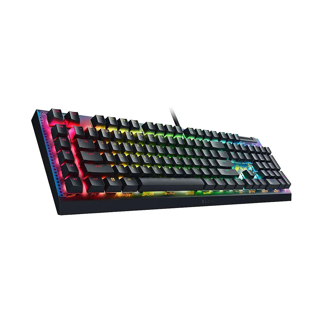 A Photo Of Razer BlackWidow V4 X Fortnite Edition Keyboard - Yellow Switches, Full-Size with RGB Lighting