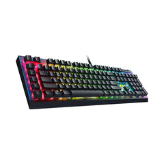 A Photo Of Razer BlackWidow V4 X Fortnite Edition Keyboard - Yellow Switches, Full-Size with RGB Lighting