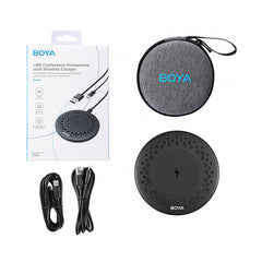 A Photo Of Boya Blobby - USB Conference Microphone with 360° Sound Pickup and Wireless Charger