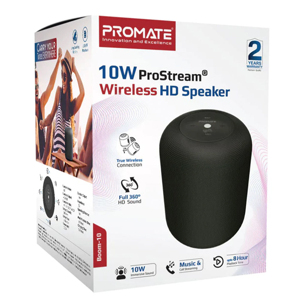 Promate Boom-10 10W ProStream® Wireless HD Speaker, 33049446121724, Available at 961Souq