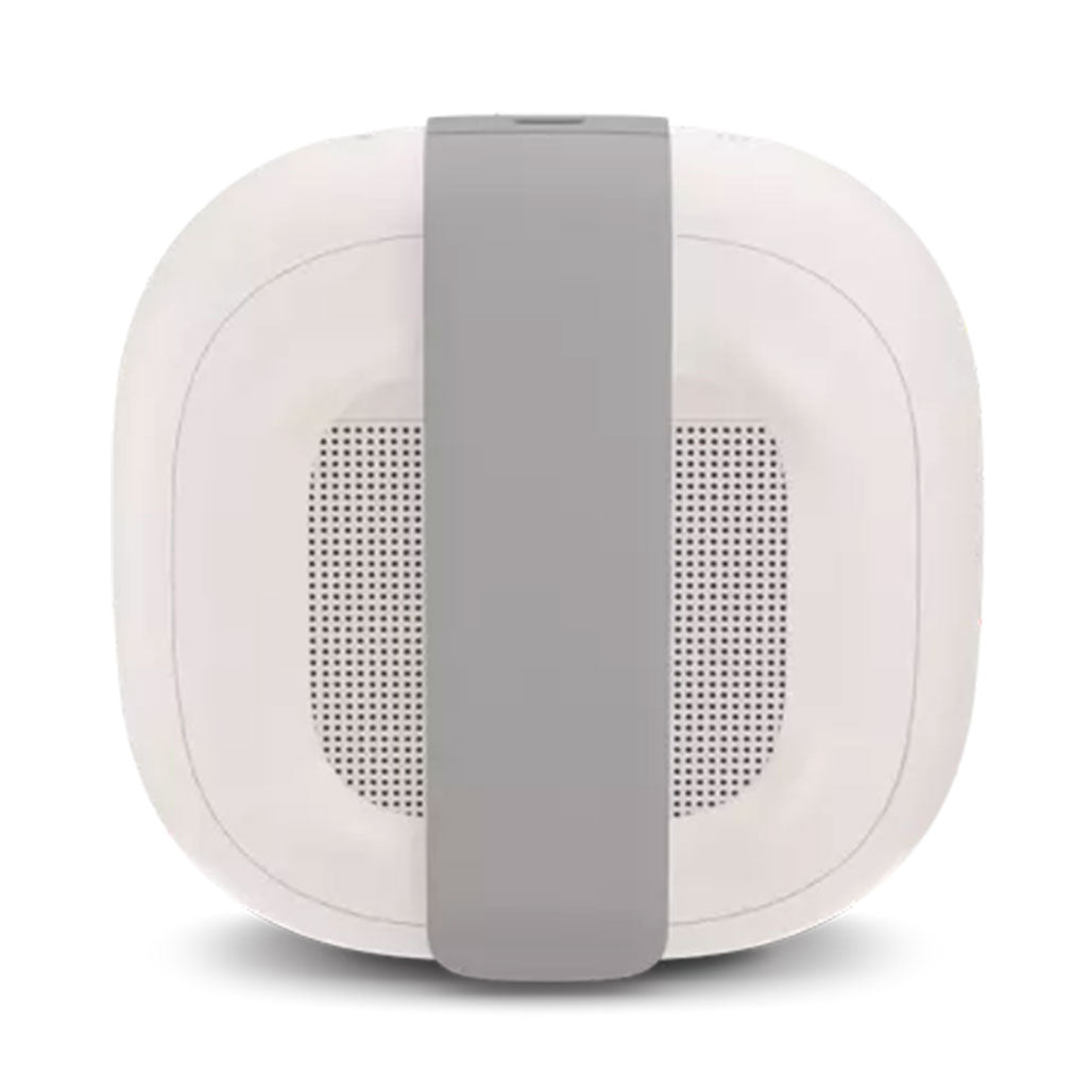 A Photo Of Bose SoundLink Micro Bluetooth® Speaker – White Smoke – Portable, Rugged, and Waterproof with Deep Bass and Built-In Microphone