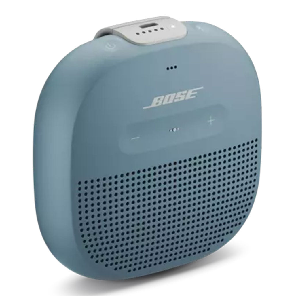 A Photo Of Bose SoundLink Micro Bluetooth® Speaker – Stone Blue – Compact, Rugged, and Waterproof with Deep Bass and Built-In Microphone