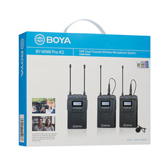 A Photo Of Boya BY-WM8 Pro-K2 - UHF Dual-Channel Wireless Microphone System