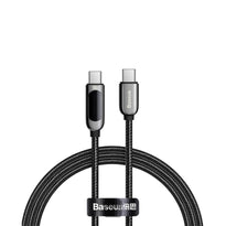 Baseus LED Display Fast Charging Data Cable Type-C to Type-C 100W 1M - Black