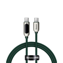 Baseus LED Display Fast Charging Data Cable Type-C to Type-C 100W 5A 2M - Green