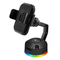 A Photo Of Cougar Bunker M - RGB Phone Stand with Wireless Charging and USB Hub - Adjustable, Stable, and Customizable RGB Lighting