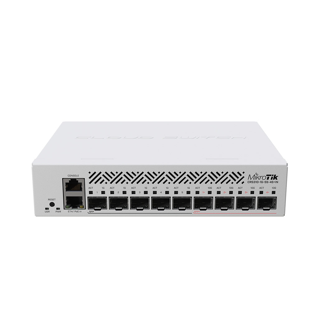 Mikrotik Switch 10 Gigabit fibre connectivity way over a 100 meters | CRS310-1G-5S-4S+IN, 33042667733244, Available at 961Souq