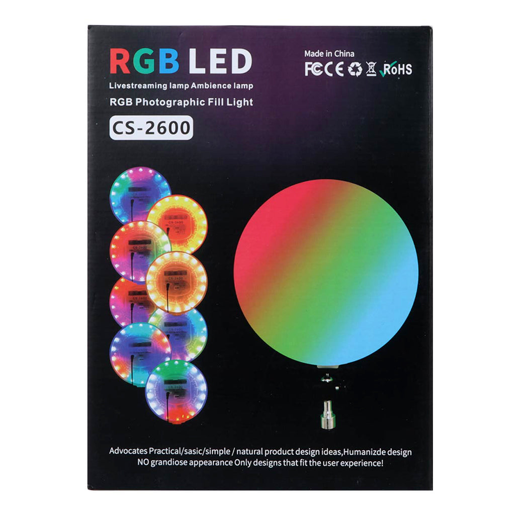 A Photo Of RGB LED Lamp CS-2600 – Round Panel Lights for Photography, Home, and Office Lighting with Remote Control