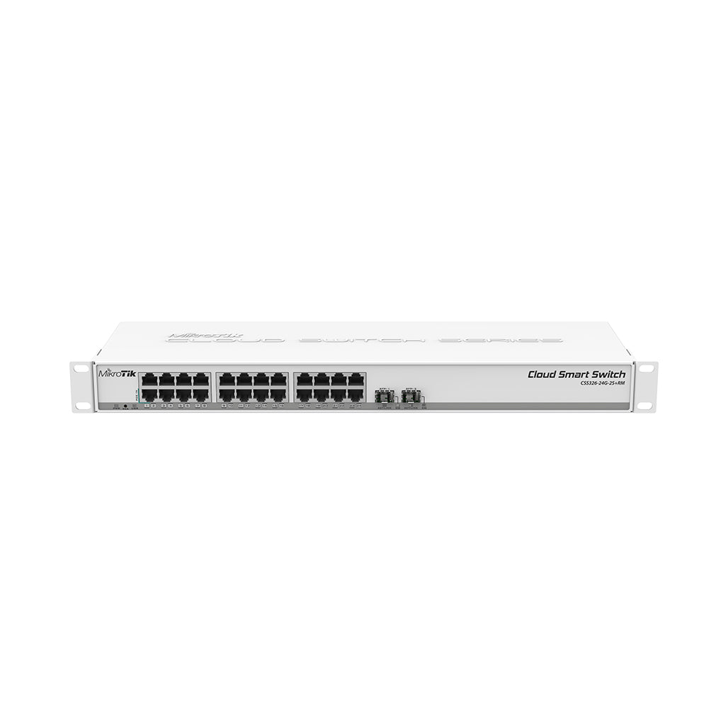 Mikrotik 24 port Gigabit Ethernet switch with 2 SFP+ ports in 1U rackmount case | CSS326-24G-2S+RM, 33042228412668, Available at 961Souq