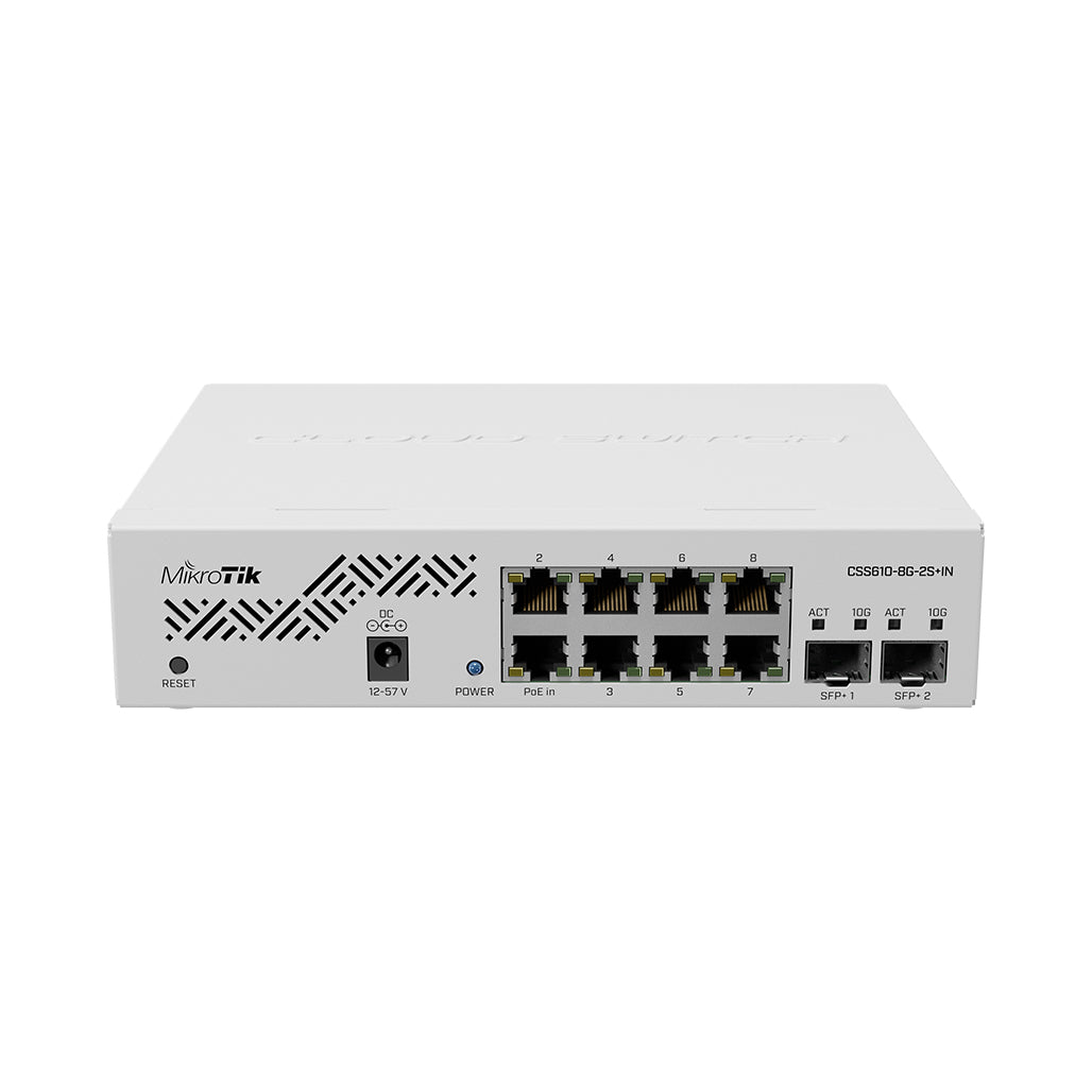 Mikrotik 8x Gigabit Ethernet Smart Switch with PoE-out, 2x SFP cages | CSS610-8G-2S+IN, 33042112774396, Available at 961Souq