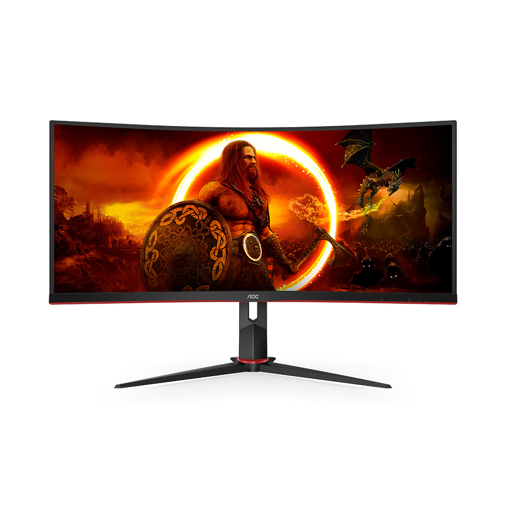 AOC CU34G2XP/BK 34" WQHD - 180Hz Curved Gaming Monitor, 32975065252092, Available at 961Souq