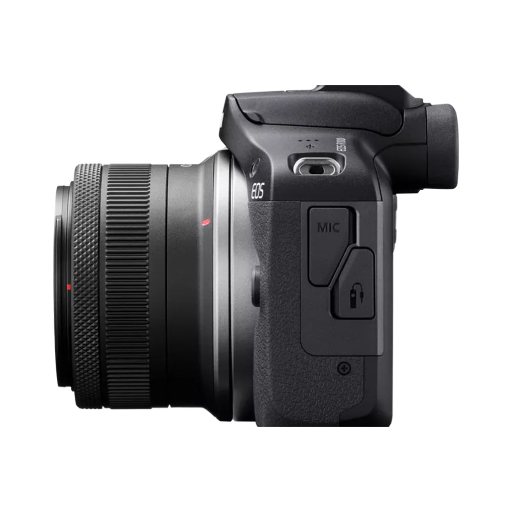 A Photo Of Canon EOS R100 Mirrorless Camera with RF-S 18-45mm Lens – Compact, High-Quality Imaging