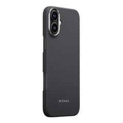 A Photo Of Pitaka Classic Ultra-Slim Case for iPhone 16 – Lightweight Aramid Fiber Protection with Amber Magnet Film