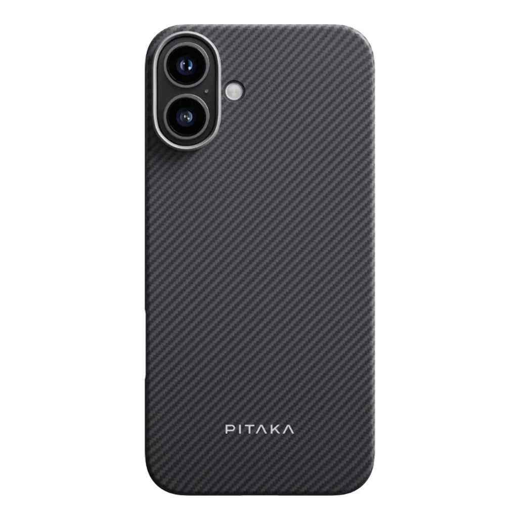 A Photo Of Pitaka Classic Ultra-Slim Case for iPhone 16 – Lightweight Aramid Fiber Protection with Amber Magnet Film