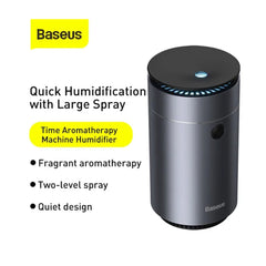 A Photo Of Baseus Time Aromatherapy Humidifier – 75ml Car & Home Air Purifier with Aroma Diffuser & Gradient LED Light