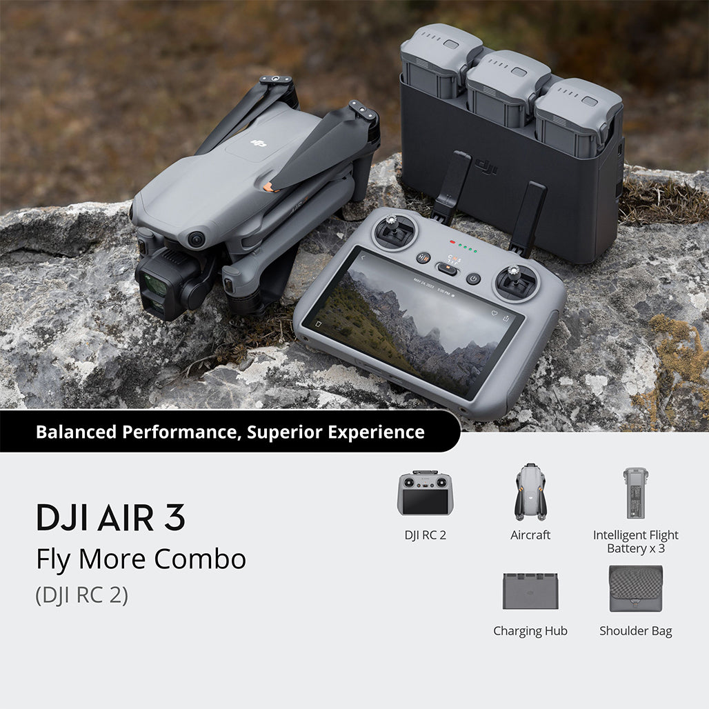 A Photo Of DJI Air 3 Fly More Combo (DJI RC 2)