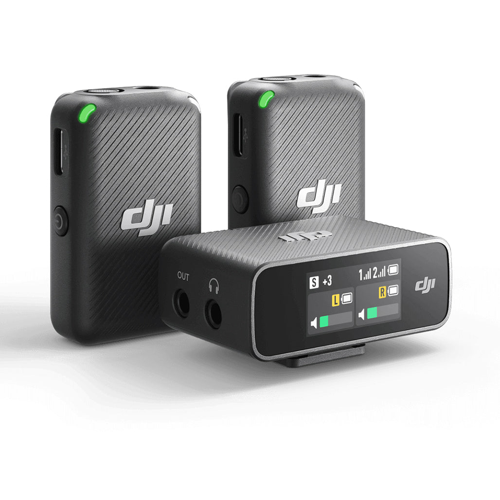 DJI Mic 2 Pocket Size Pro Audio Wireless Microphone (2 TX + 1 RX + Charging Case), 32960984023292, Available at 961Souq