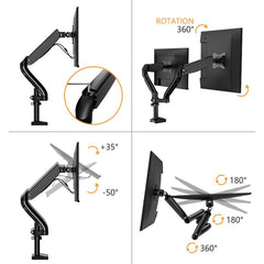 A Photo Of Kaloc DS902 Adjustable Dual Monitor Arm with Internal Gas Spring – Supports 17